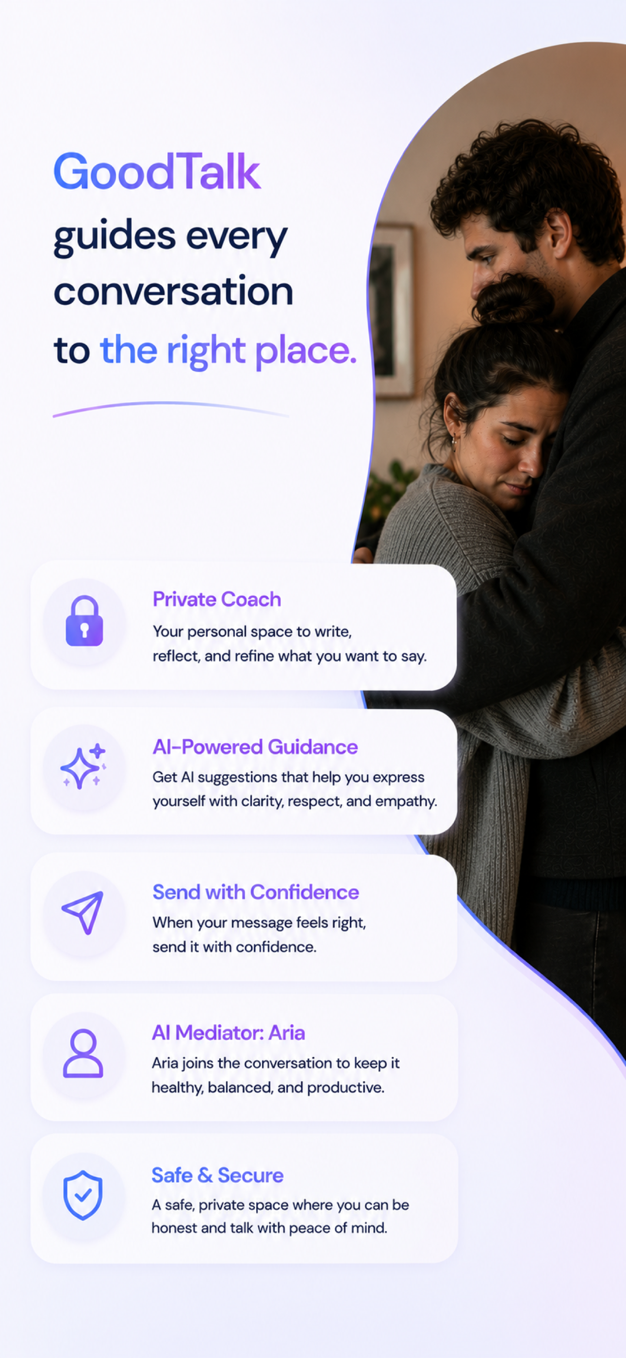 GoodTalk introduction showing guided conversations between partners.
